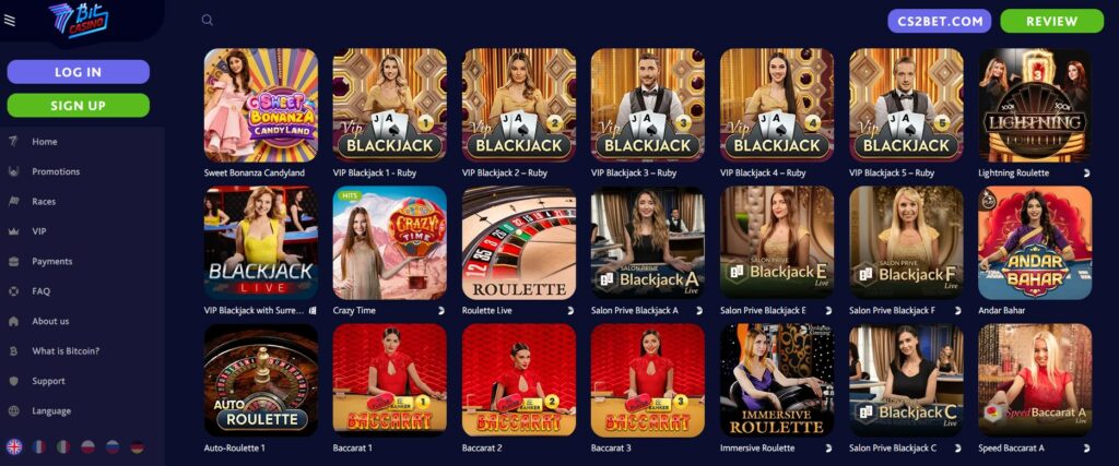 The live casino section at 7BitCasino features games from leading live dealer game provider Evolution Gaming.