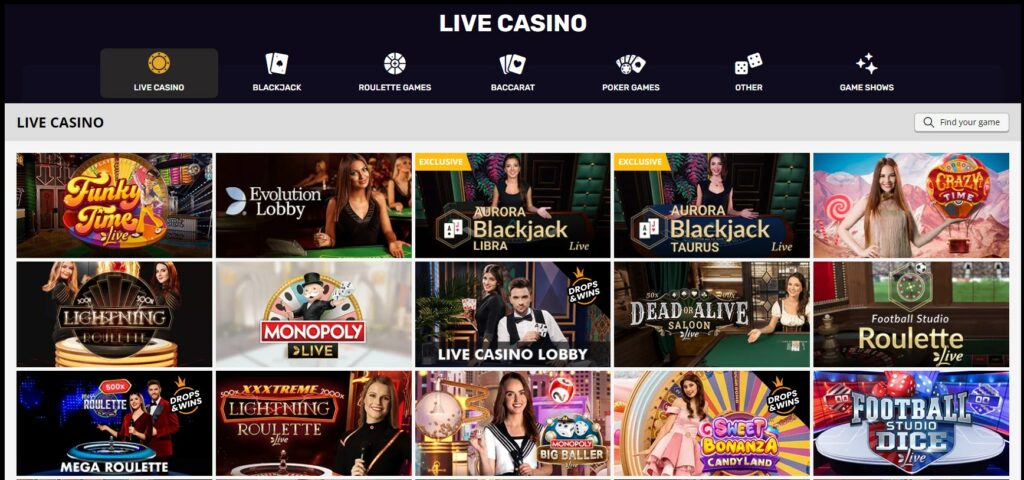 PlayAmo Casino offers an immersive live casino experience powered by top providers like Evolution Gaming and Pragmatic Play.