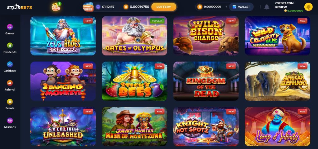 Slot enthusiasts will be thrilled with the extensive collection of slots at Starbets.io