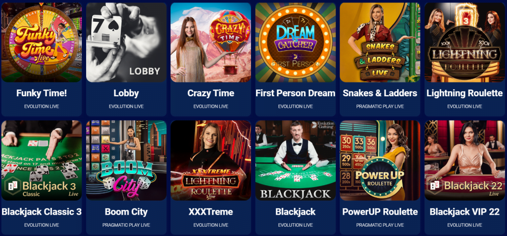 Blizz.io's live casino section offers a thrilling alternative
