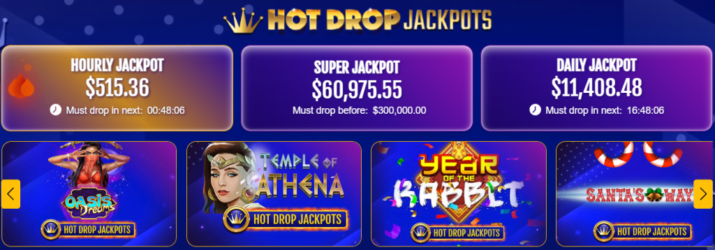 bovada hot drop jackpots section
