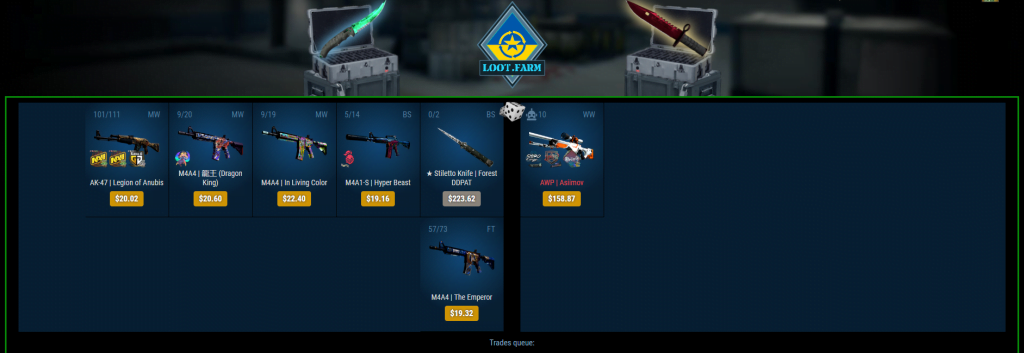 LOOT.Farm is unparalleled. Being able to reserve untradable CS 2 and DOTA 2 skins