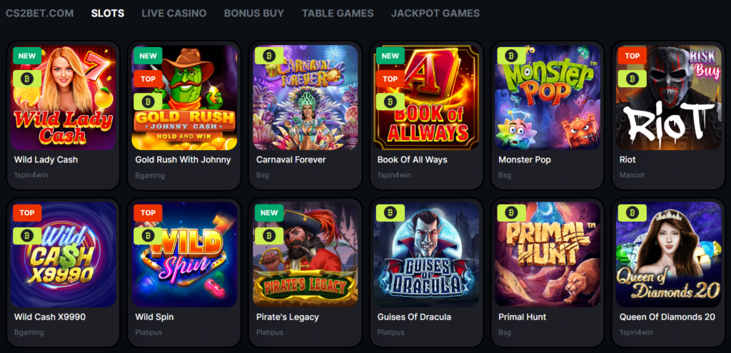 BitSlot impressive selection of slot games