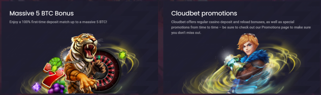 New Cloudbet players can enjoy a 100% deposit bonus in various cryptocurrencies like BTC, ETH, LTC, BNB, BCH, DASH, DOGE, USDT, and more.