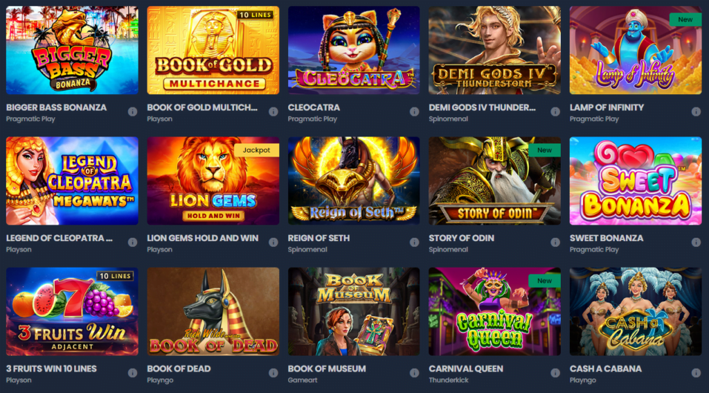 Kryptosino Casino boasts a diverse and extensive game library