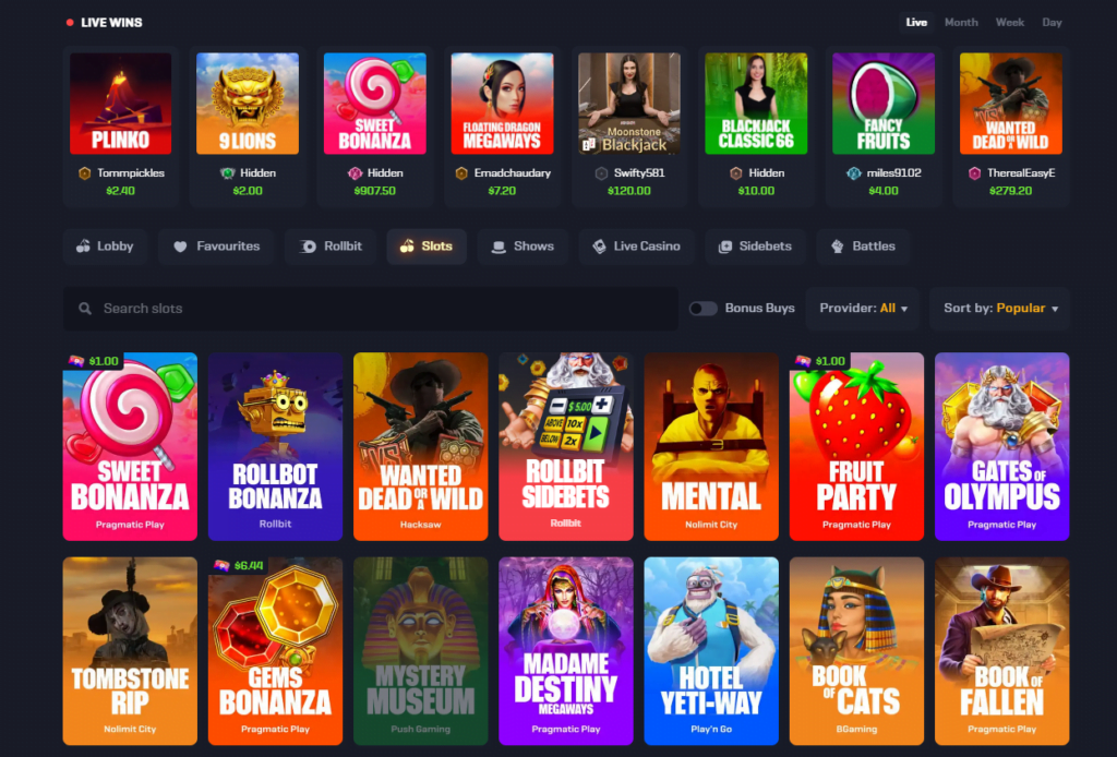 Games Available at RollBit 🕹️