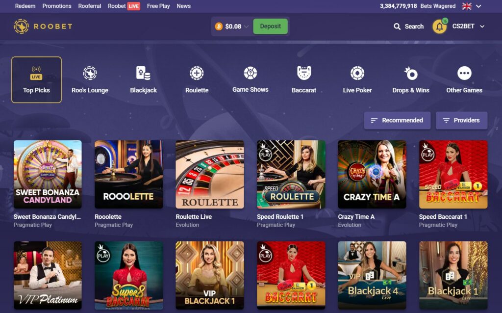 If you're a fan of live casino games, Roobet has you covered. 