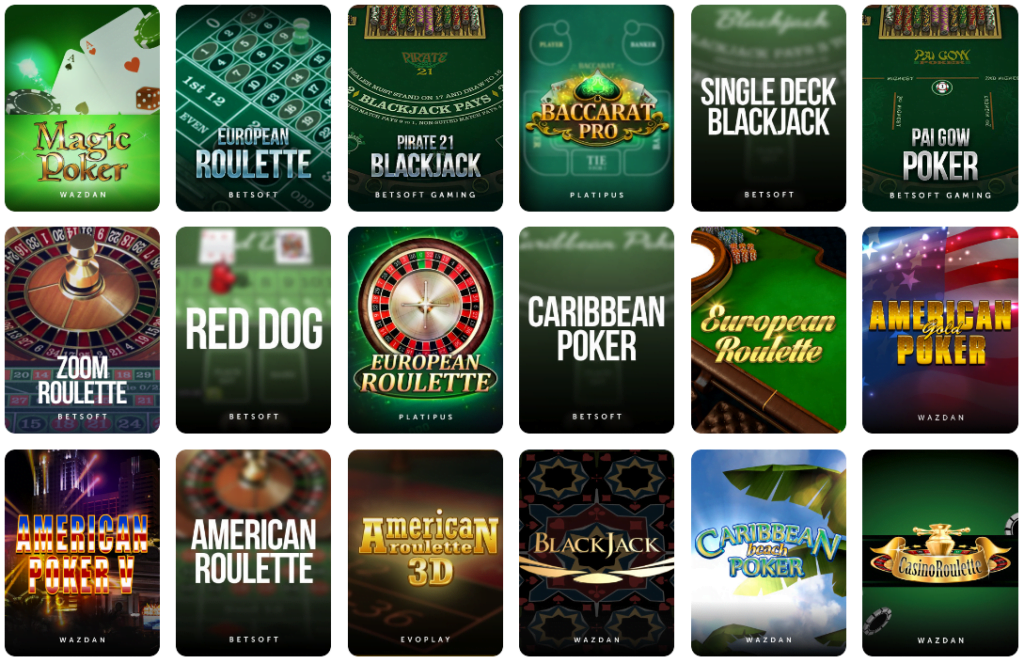 True Flip Casino offers a wide variety of classic games like blackjack, roulette, baccarat, and poker